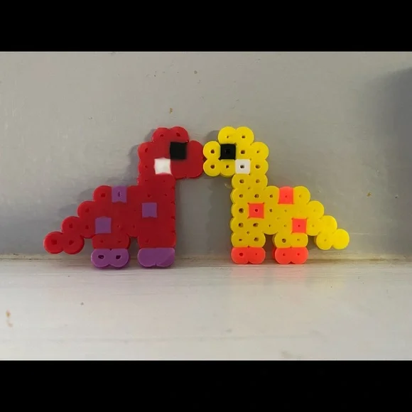 Small Dino Hama Beads Perler Bead Dinosaur Gift Ideas Cute Perler